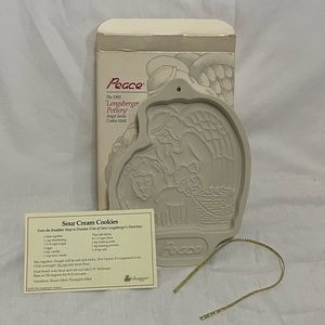 Vintage Peace 1993 Longaberger Pottery Angel Series Cookie Mold